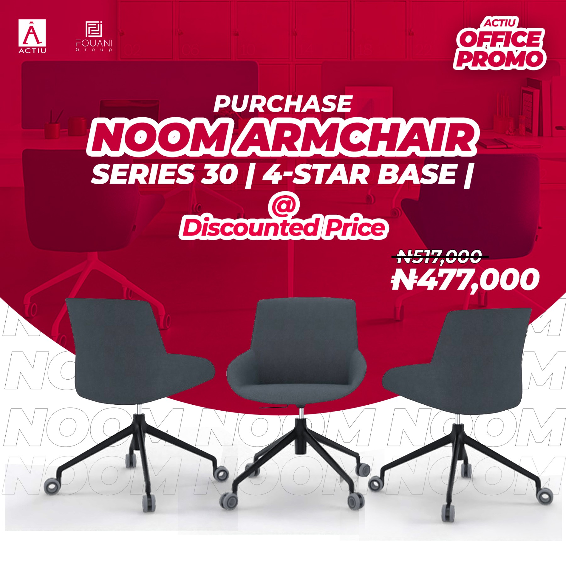 Actiu Noom Series 30 Chair with 4-Star Base