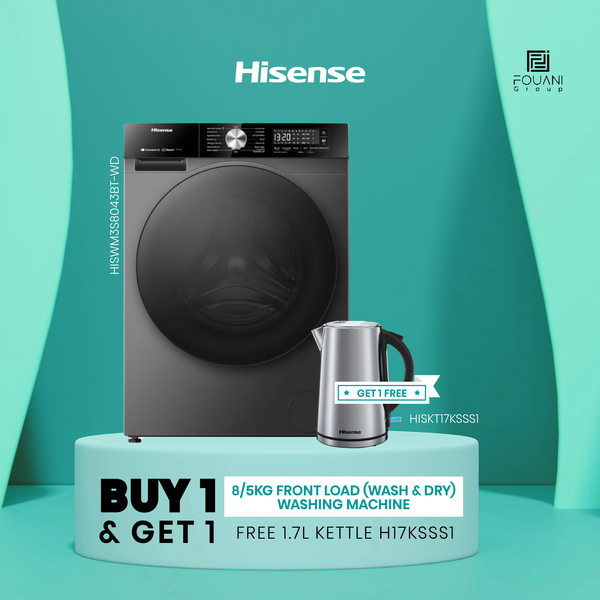 Hisense WD3S8043BT 8/5KG Front Load (Wash & Dry) Washing Machine