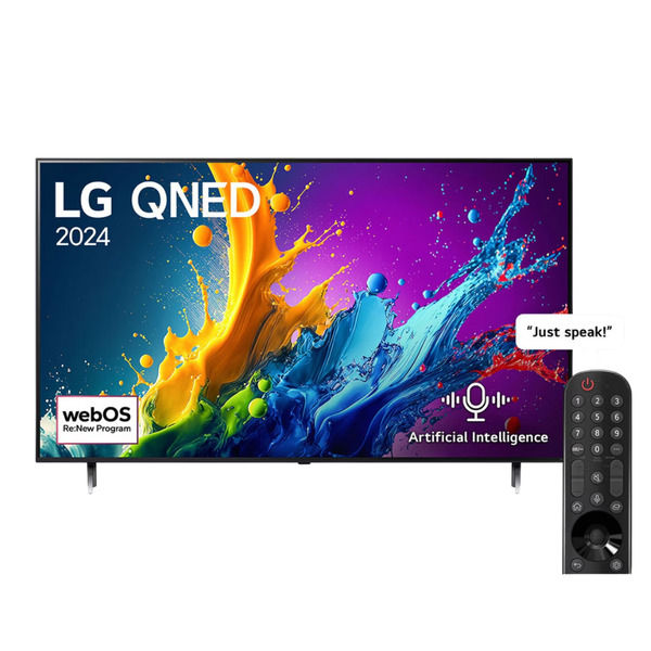 LG 55 Inch QNED80 4K Smart TV AI Magic remote HDR10 webOS24 2024