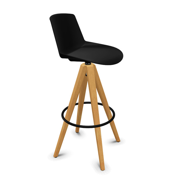 Actiu Noom Stool Chair with Beech Legs