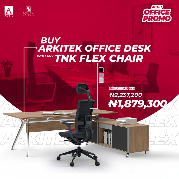 Actiu Arkitek Chestnut Desk + TNK Flex Chair Promo
