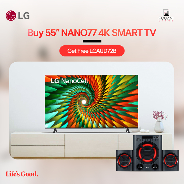 LG 55 inch NanoCell NANO77 Series UHD 4K Smart TV 2023 with Magic remote HDR10 webOS